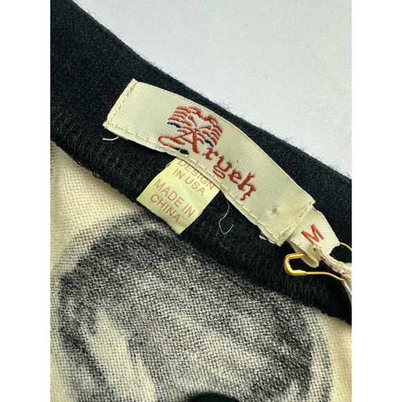 NWT Aryeh Size Medium Sweater Dress Abstract Orange Rust Midi Retro Boho Artsy - Picture 9 of 12